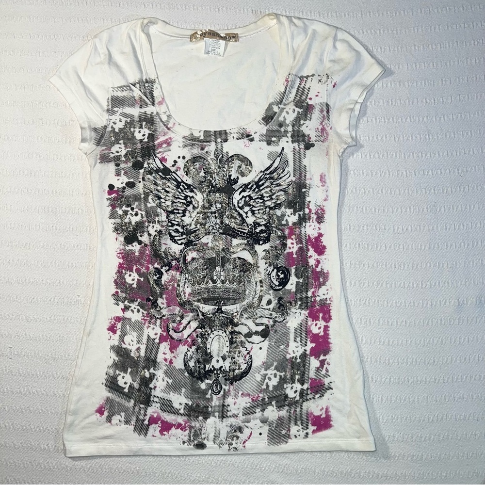 Vintage Eyeshadow Y2K Graphic Tee T Shirt Womens Large Tattoo Grunge Fairy USA